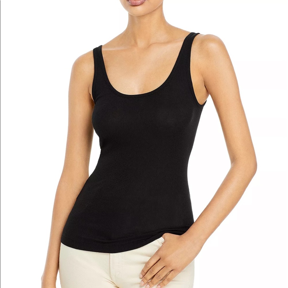 Vince Ribbed Scoop Neck Tank with criss cross back size Large